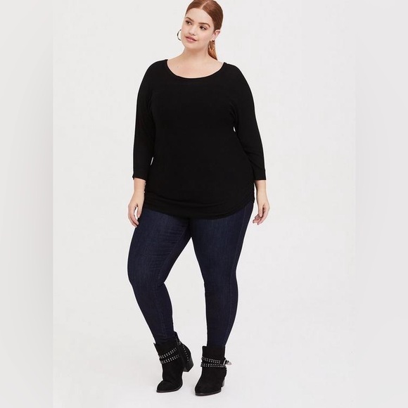 NWT torrid Pullover Lace Back Sweater black women’s size 2XL 100% rayon - Picture 3 of 14